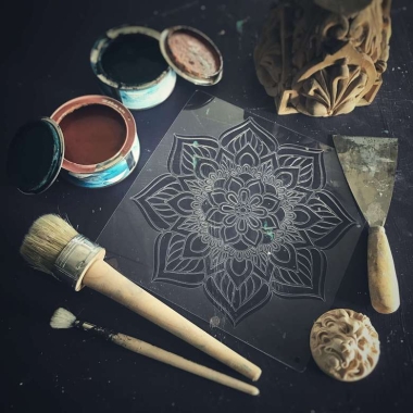 Трафарет - Цветочная мандала